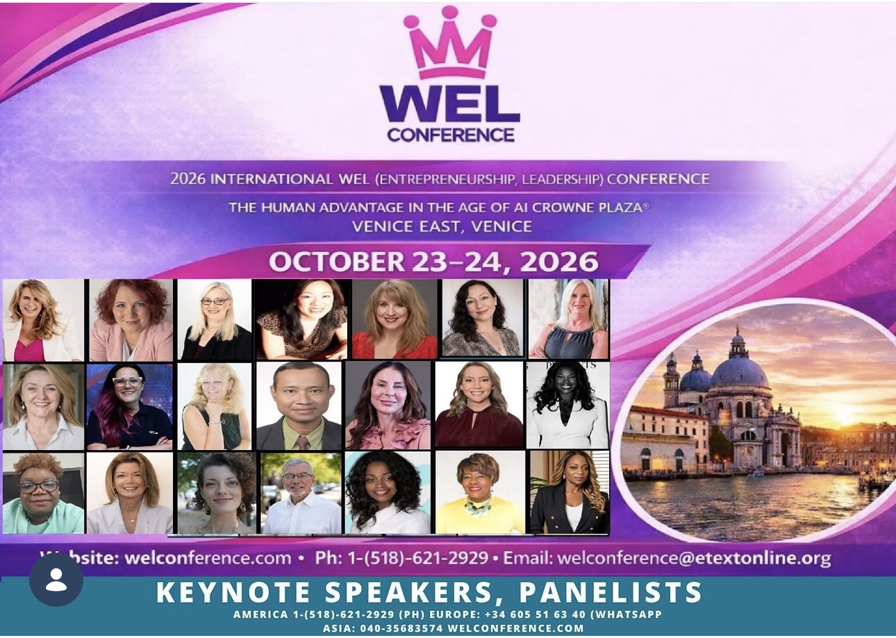 Mariquita Joy The Ladybug — WEL Conference Venice Italy 2026 Mariquita Joy speaking at WEL Conference 2026 in Venice Italy — Women's Entrepreneurship and Leadership international keynote